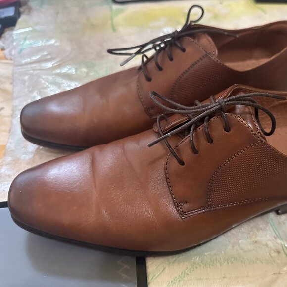 Florsheim Brown Dress Shoes Size 8.5 D Postino Plain Toe Oxford Cognac Leather